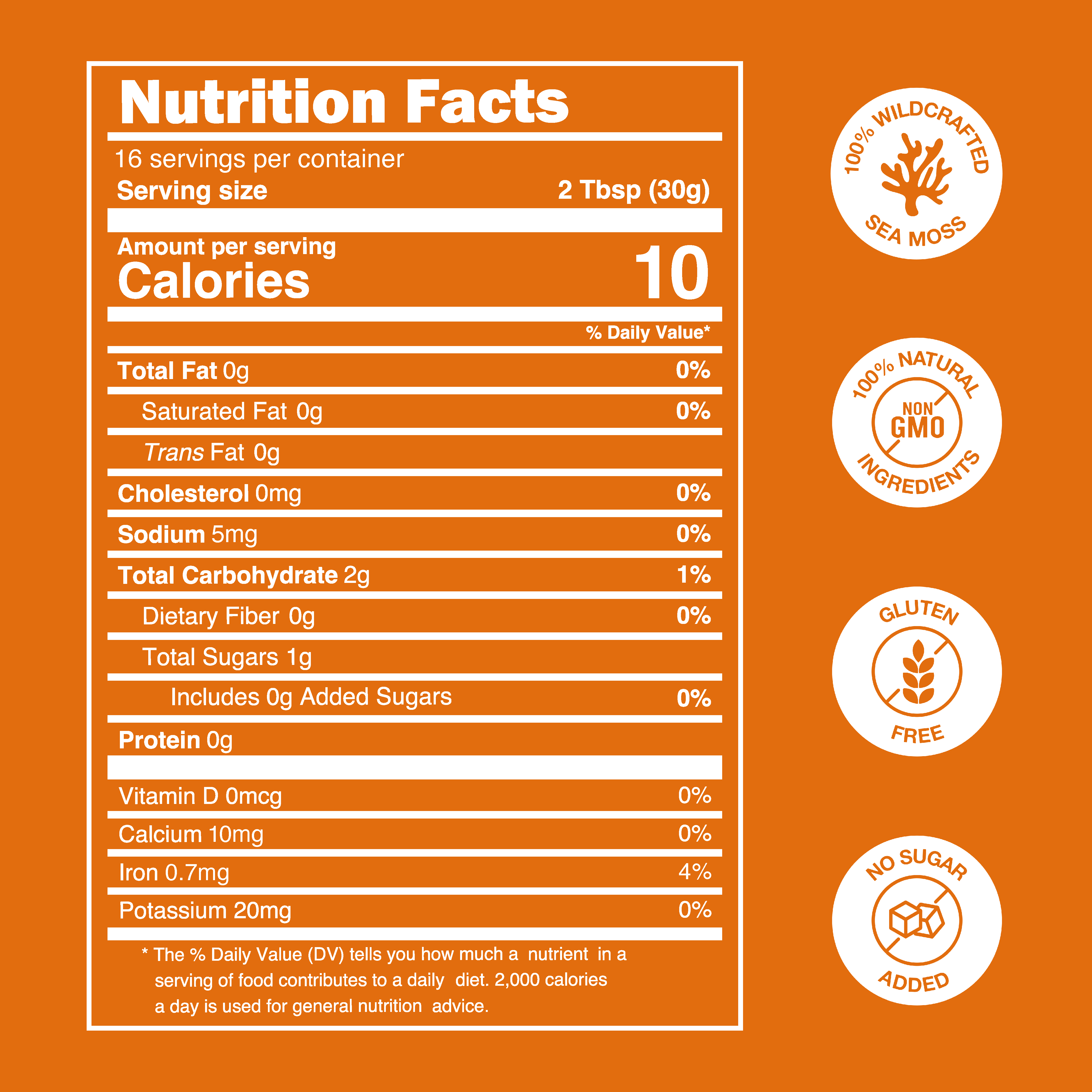 Sea Moss Gel Nutrition Facts