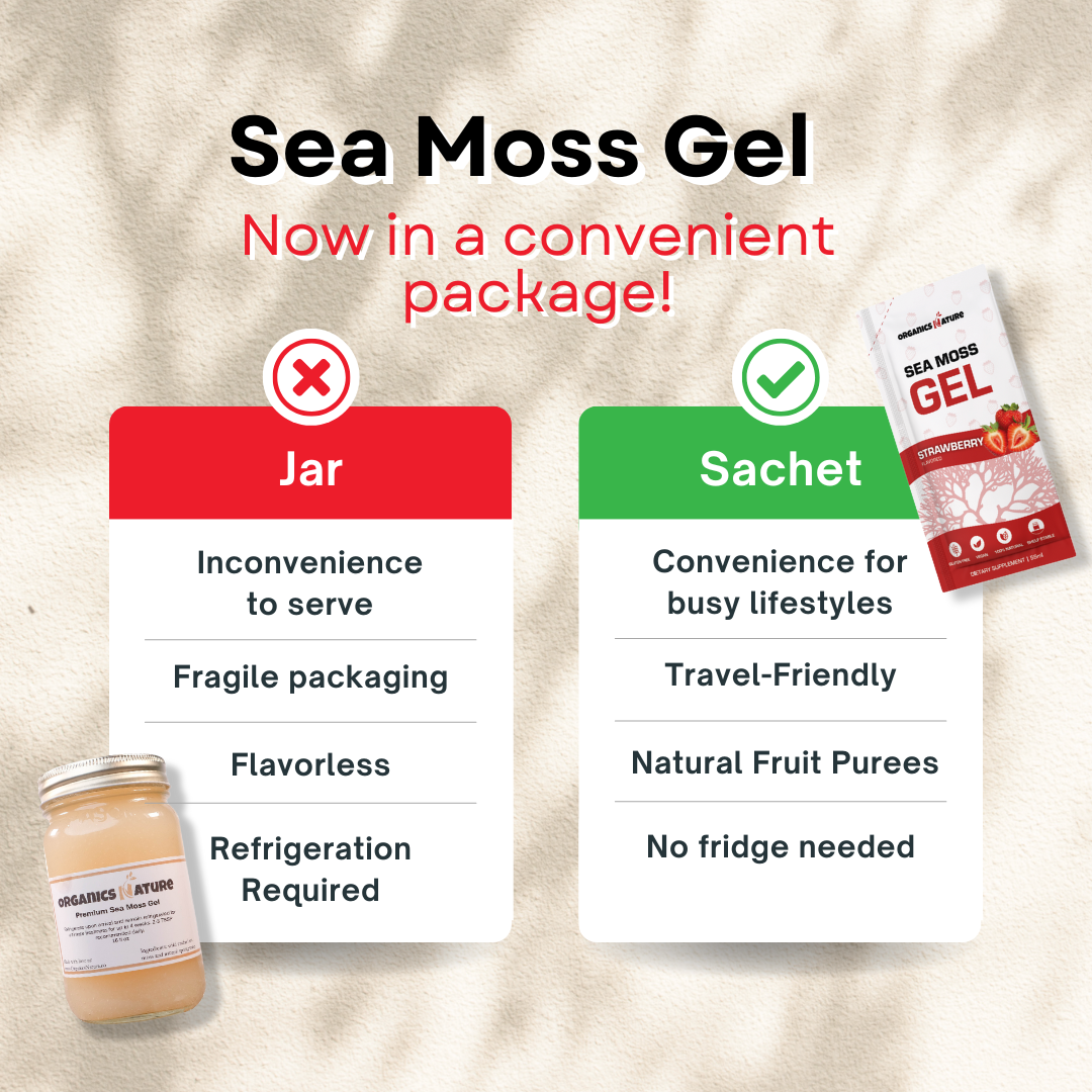 Sea Moss Gel Sachets - Single Serve Sea Moss Sachets by Organics